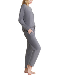 Women | MC Brushed Fleece Sweater Mix Tapered Pant | Coal