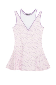 Women | Matilda Print Dress | Outline Bridge Wave Pink