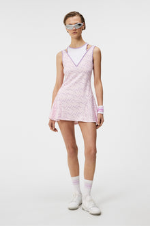 Women | Matilda Print Dress | Outline Bridge Wave Pink