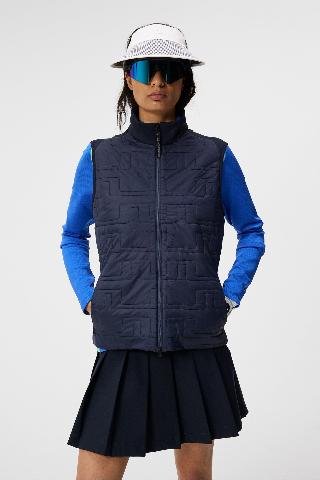 Women | Quilt Hybrid Vest | JL Navy