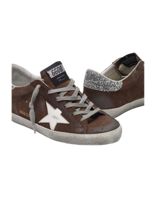 Women | Sneakers Super-Star Brown Suede-Silver Glitter