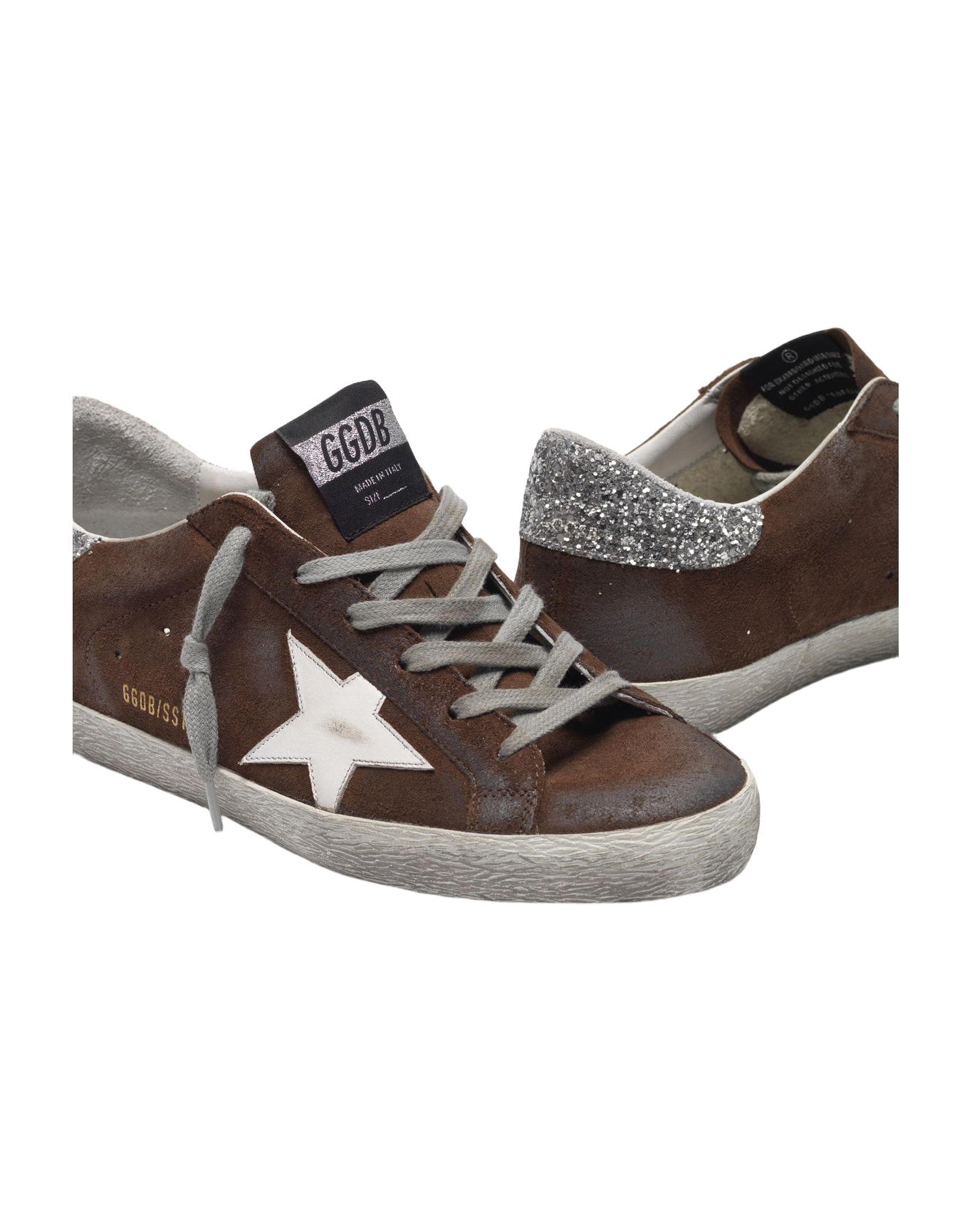 Women | Sneakers Super-Star Brown Suede-Silver Glitter