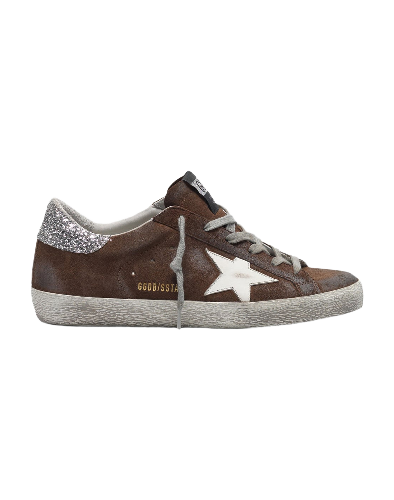 Women | Sneakers Super-Star Brown Suede-Silver Glitter