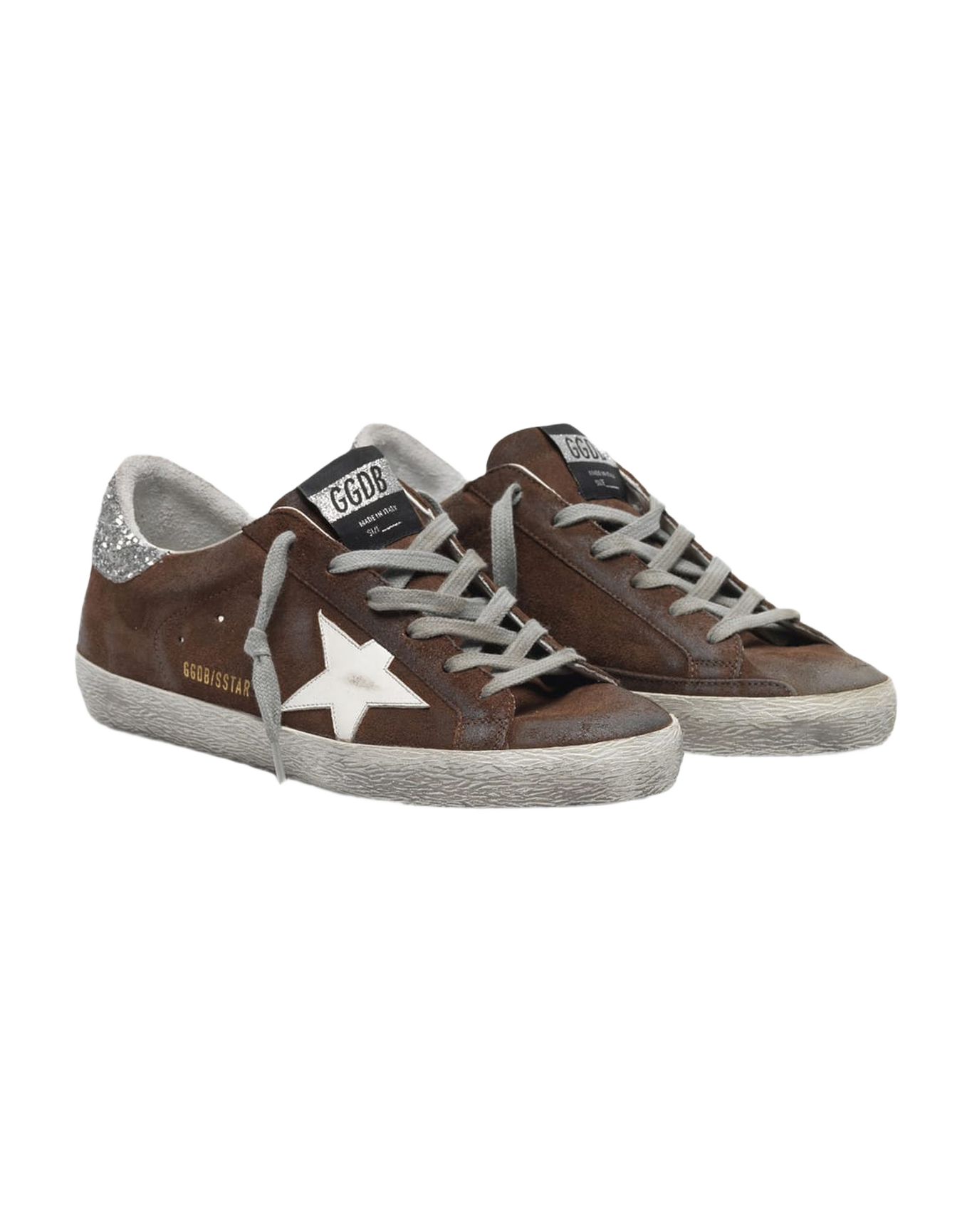 Women | Sneakers Super-Star Brown Suede-Silver Glitter