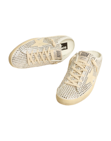 Women | Super-Star Sabots Ltd Swarovski Crystals with White Leather Star | White x Silver x Milk