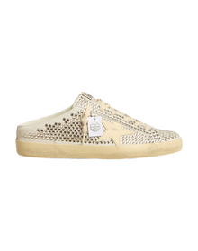 Women | Super-Star Sabots Ltd Swarovski Crystals with White Leather Star | White x Silver x Milk