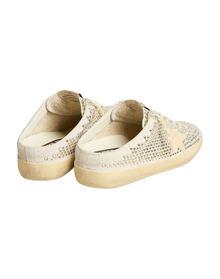 Women | Super-Star Sabots Ltd Swarovski Crystals with White Leather Star | White x Silver x Milk