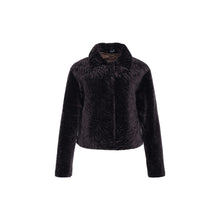 Women | Textured Shearling Lamb Jacket | Brown