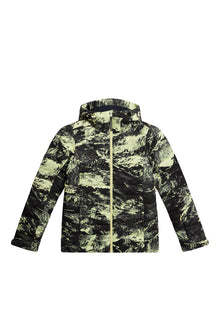 Women | Thermic Down Jacket Printed | Mountain Glitch Lime