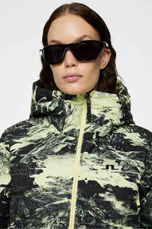 Women | Thermic Down Jacket Printed | Mountain Glitch Lime