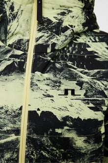 Women | Thermic Down Jacket Printed | Mountain Glitch Lime