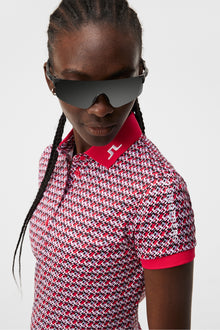 Women | Tour Tech Print Polo | JL Micro Bridge Rose Red