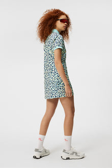 Women | Tour Tech Print Polo | Leopard Aruba Blue