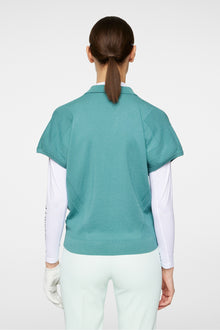Women | Vita Knitted Polo Shirt | Teal