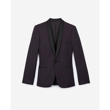 Wool Suit Jacket With Diamond Micro Motif | Men | Burgundy