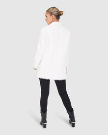 Young Blood Frayed Edge Blazer | Women | Cream