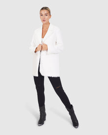 Young Blood Frayed Edge Blazer | Women | Cream