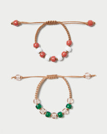 Zena Multi Beaded Bracelet Set | Pink Multi
