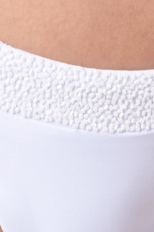 Zenya Hand - Beaded Embellished Bikini Bottom - White - Self - Adore
