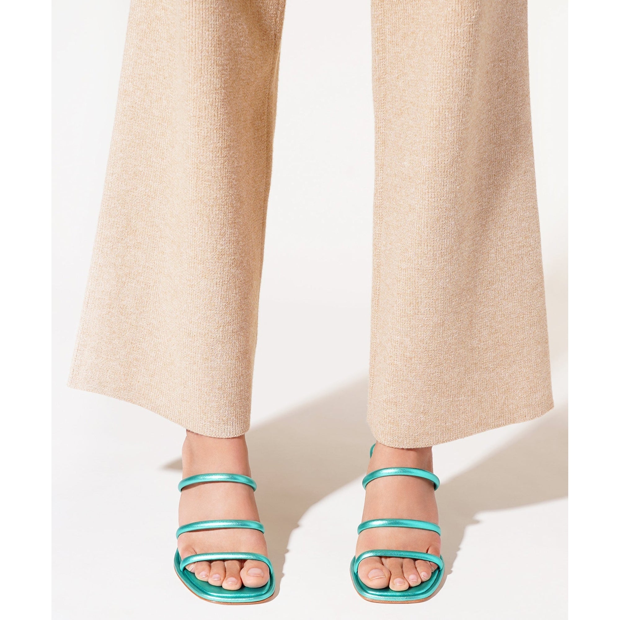 Zuma Strappy Low Heel Sandal | Teal