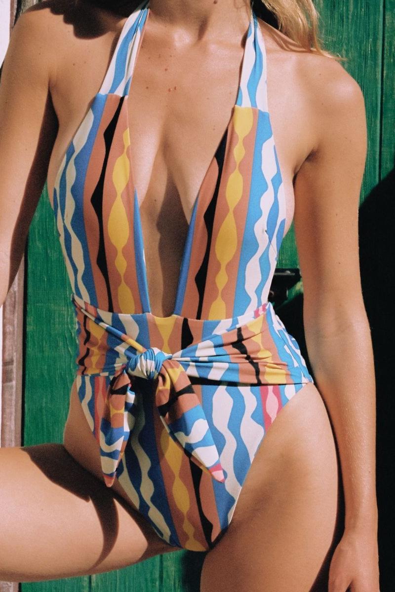 Tropez Tie Up One Pice | Abstract