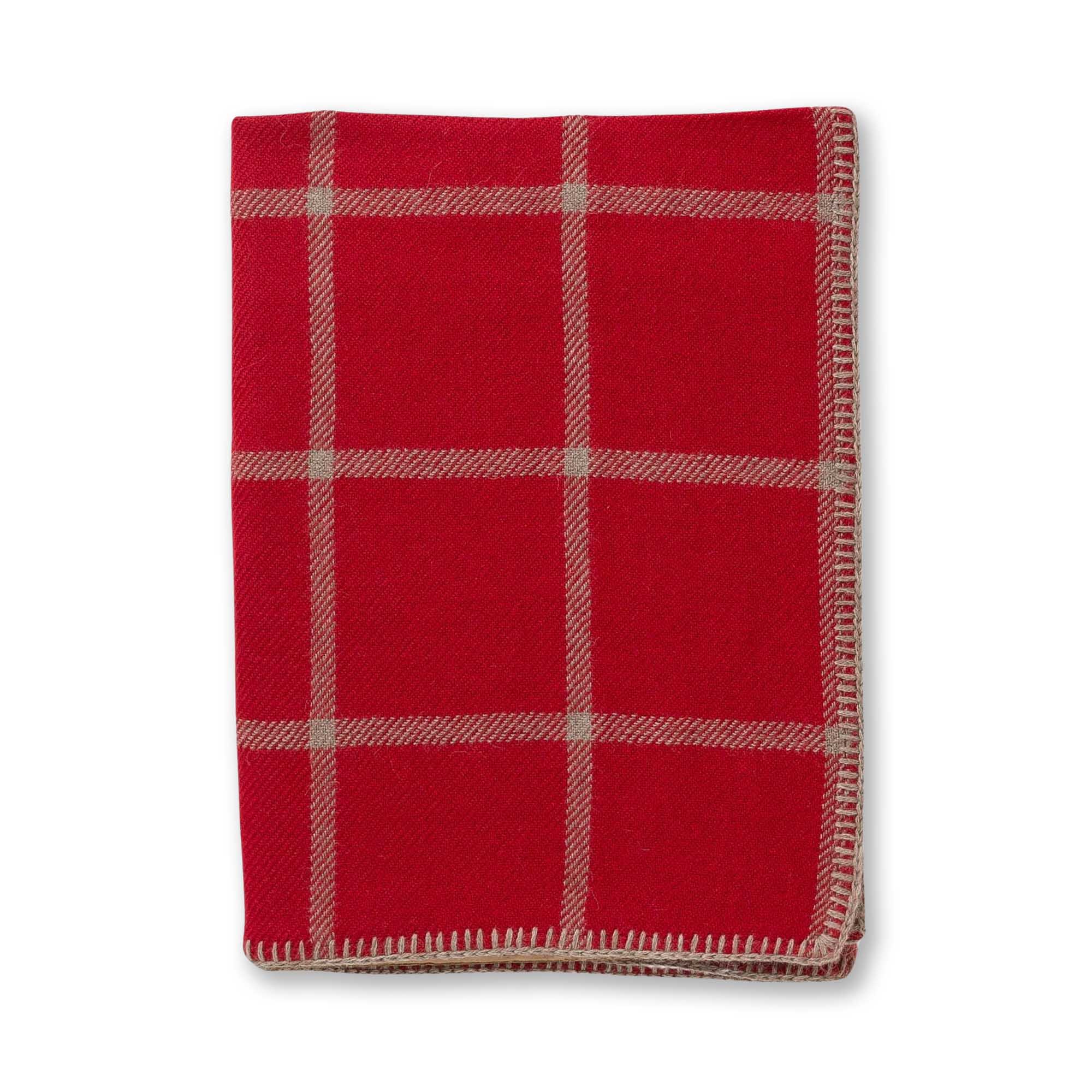 Graydon Throw | Scarlet /Taupe