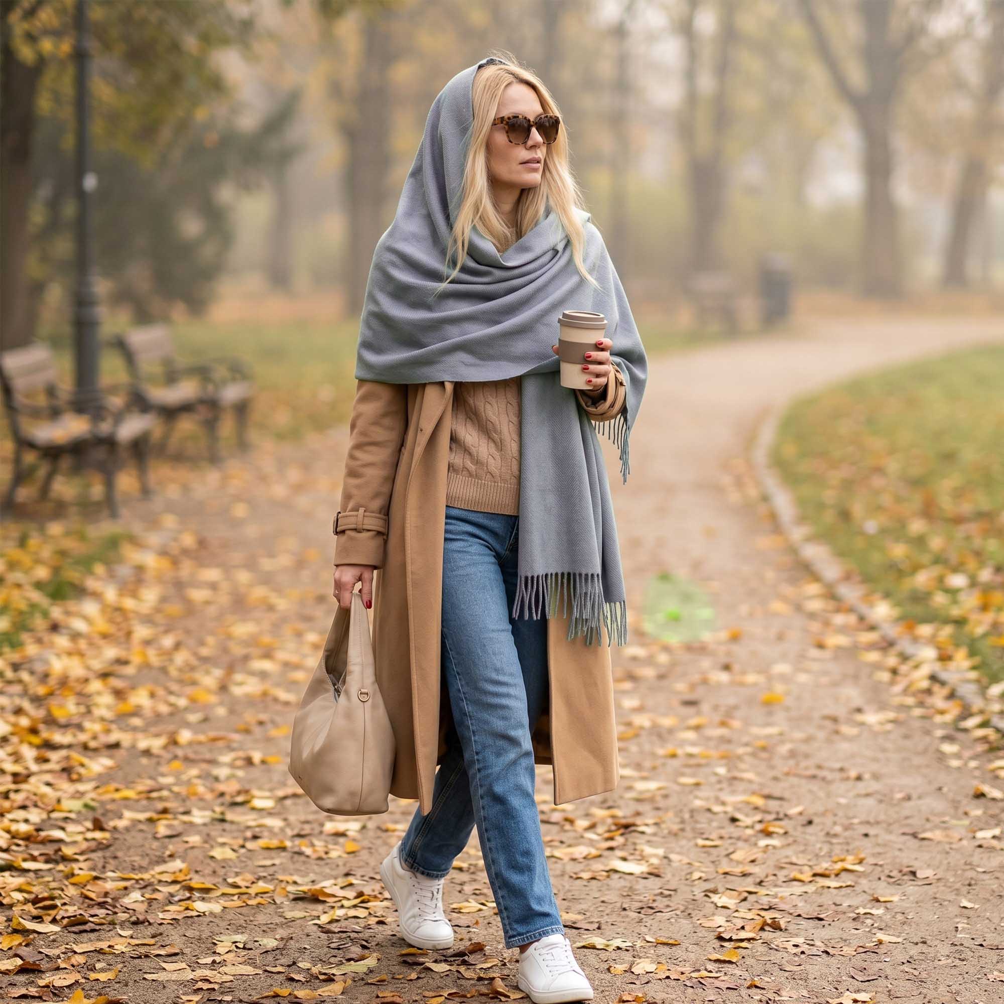 Unisex | Maxi Wrap | Herringbone Dusty Aqua