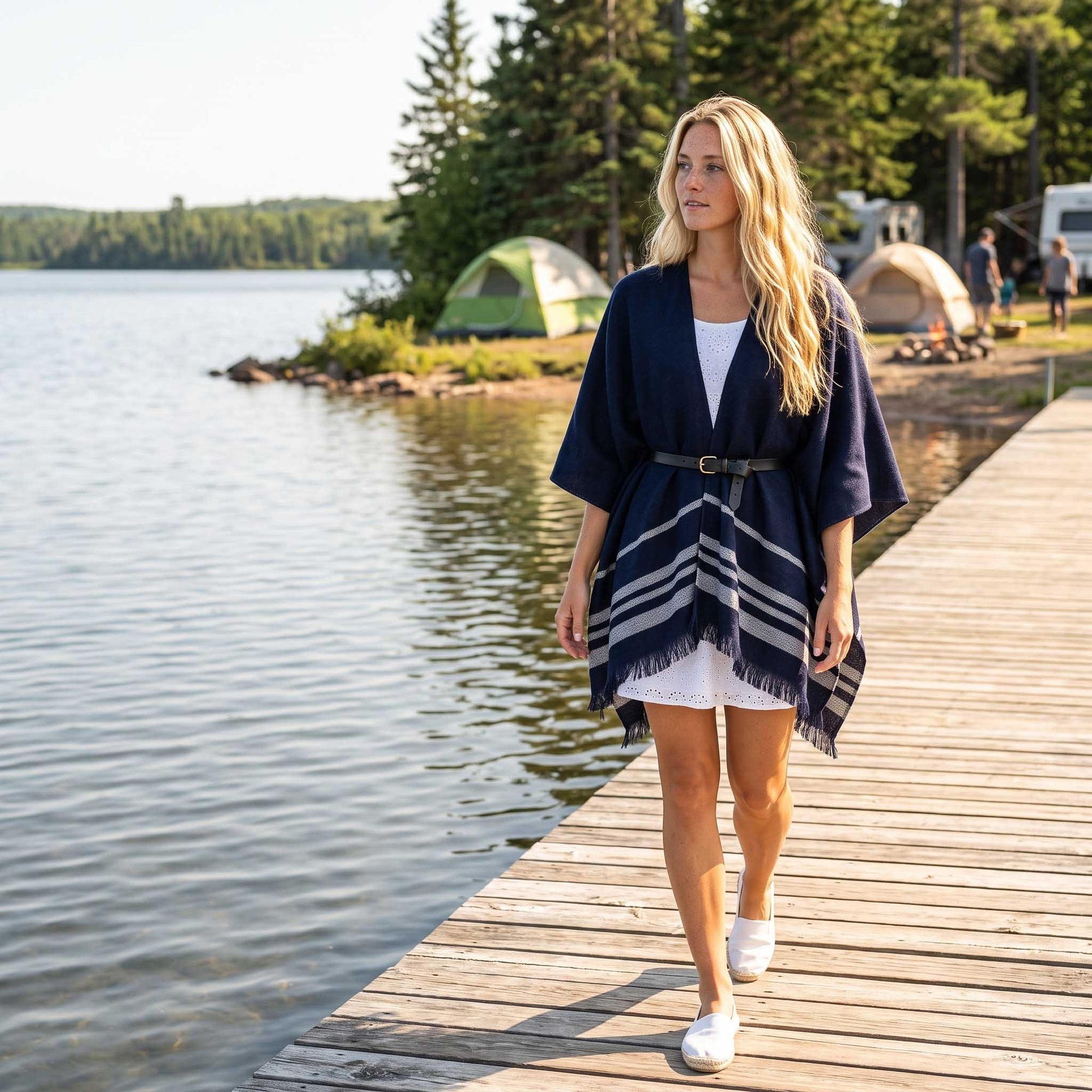 Women | Sail Kimono | Navy / Ivory