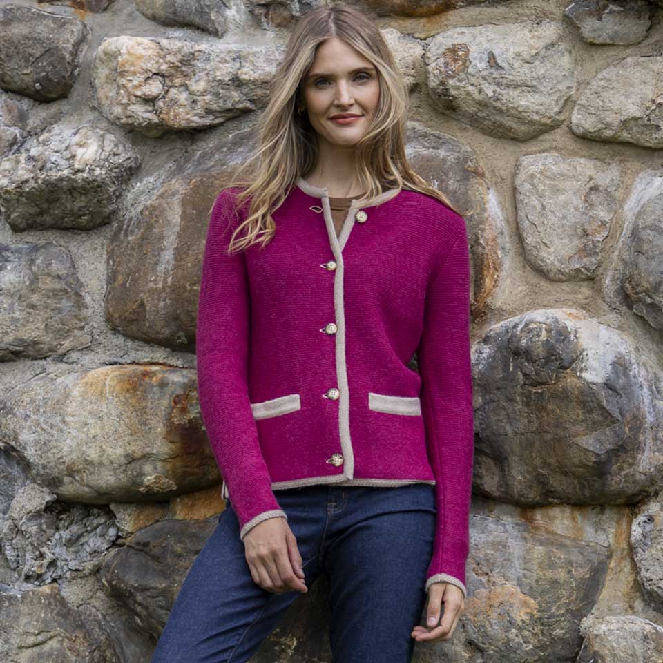 Women | Innsbruck Cardigan | Blush / Light Taupe