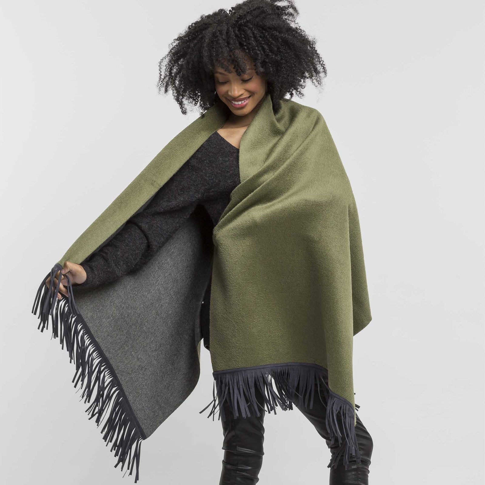 Suri Wrap | Hunter/Dark Grey