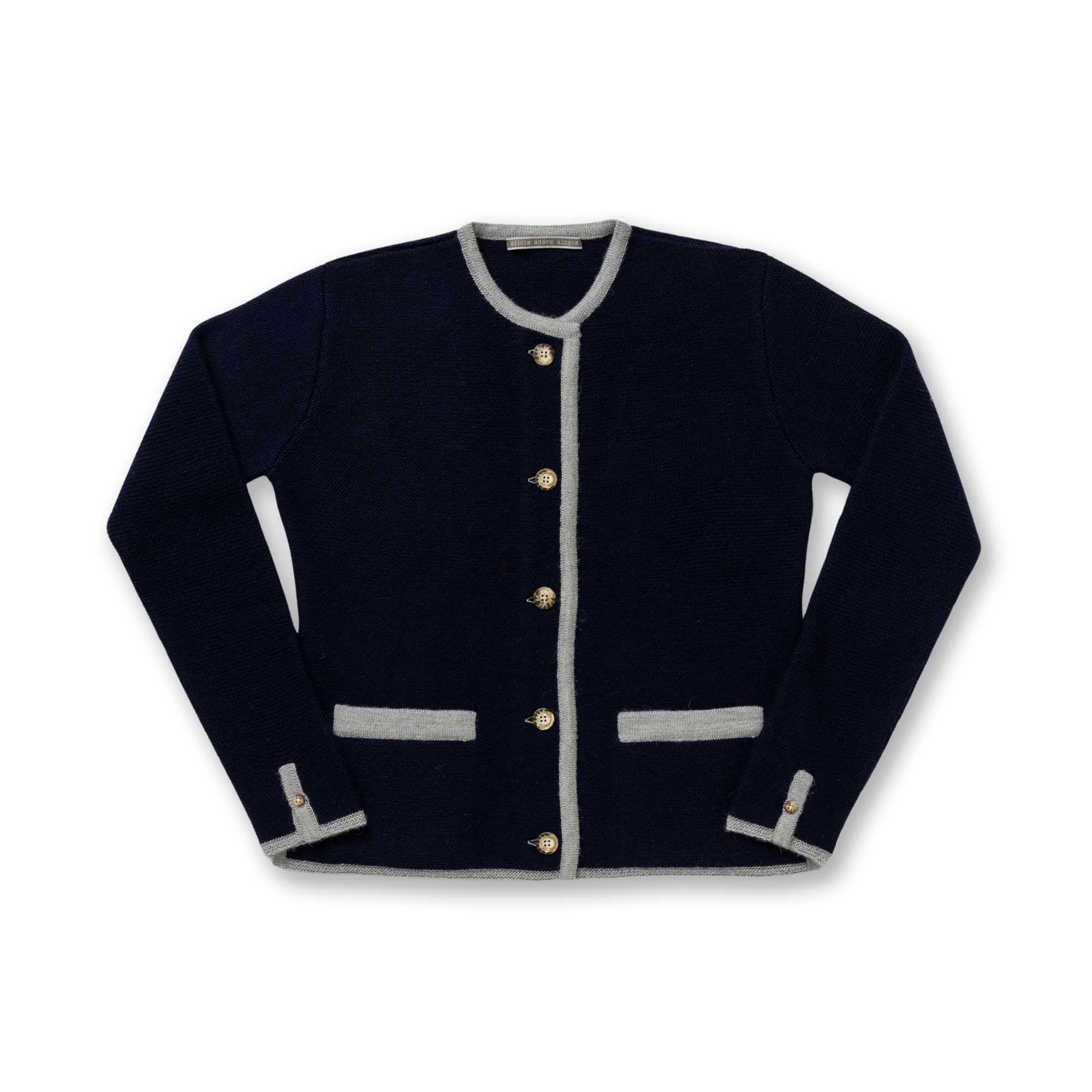 Women | Innsbruck Cardigan | Navy / Pearl Grey