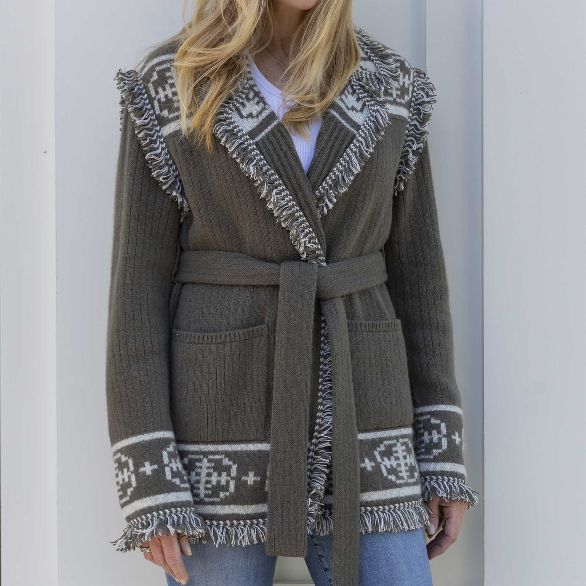 Hacienda Cardigan | Moss / Carbon