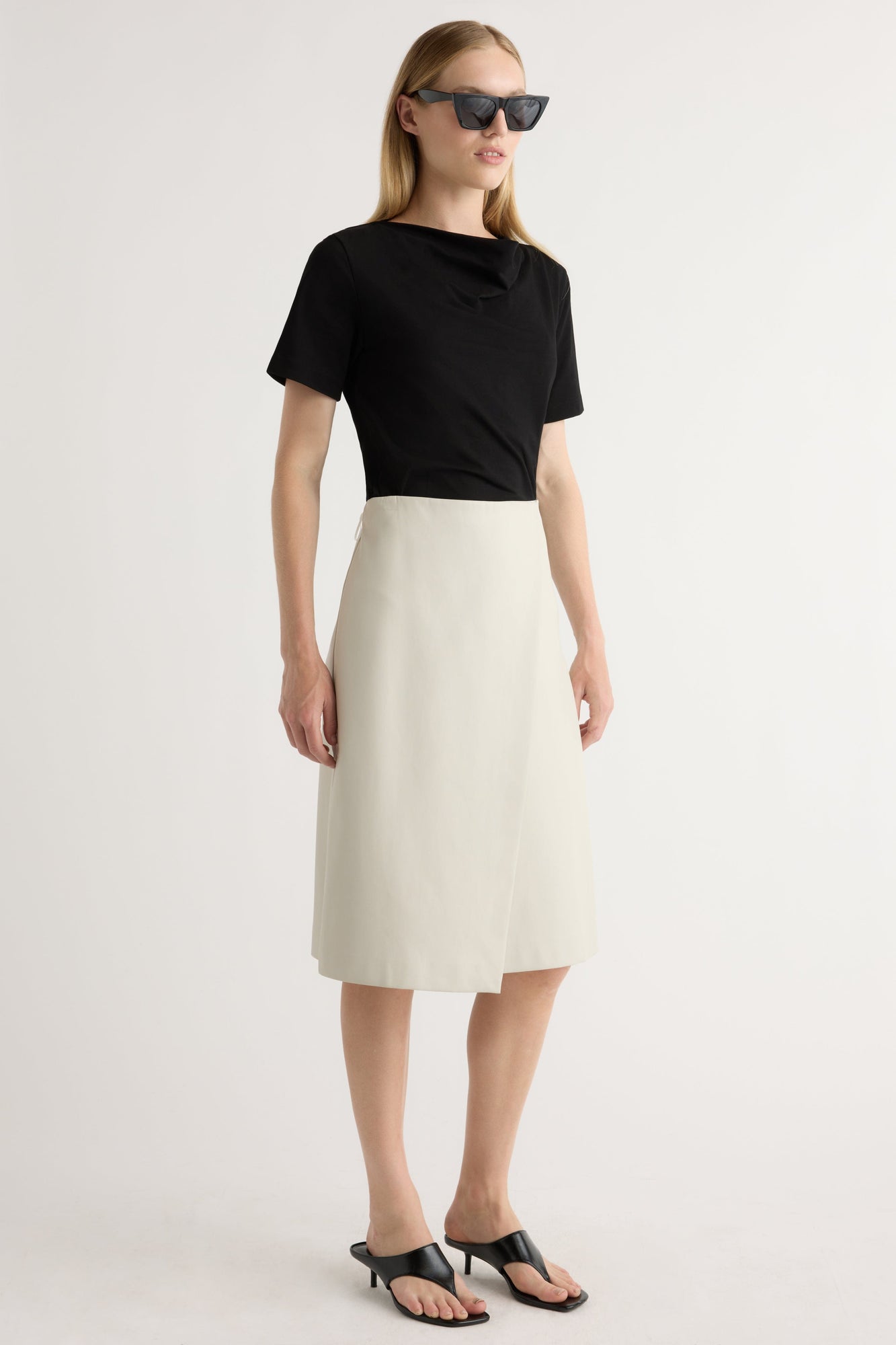 Jess | Alba Asymmetric Vegan Leather Skirt in Size Small