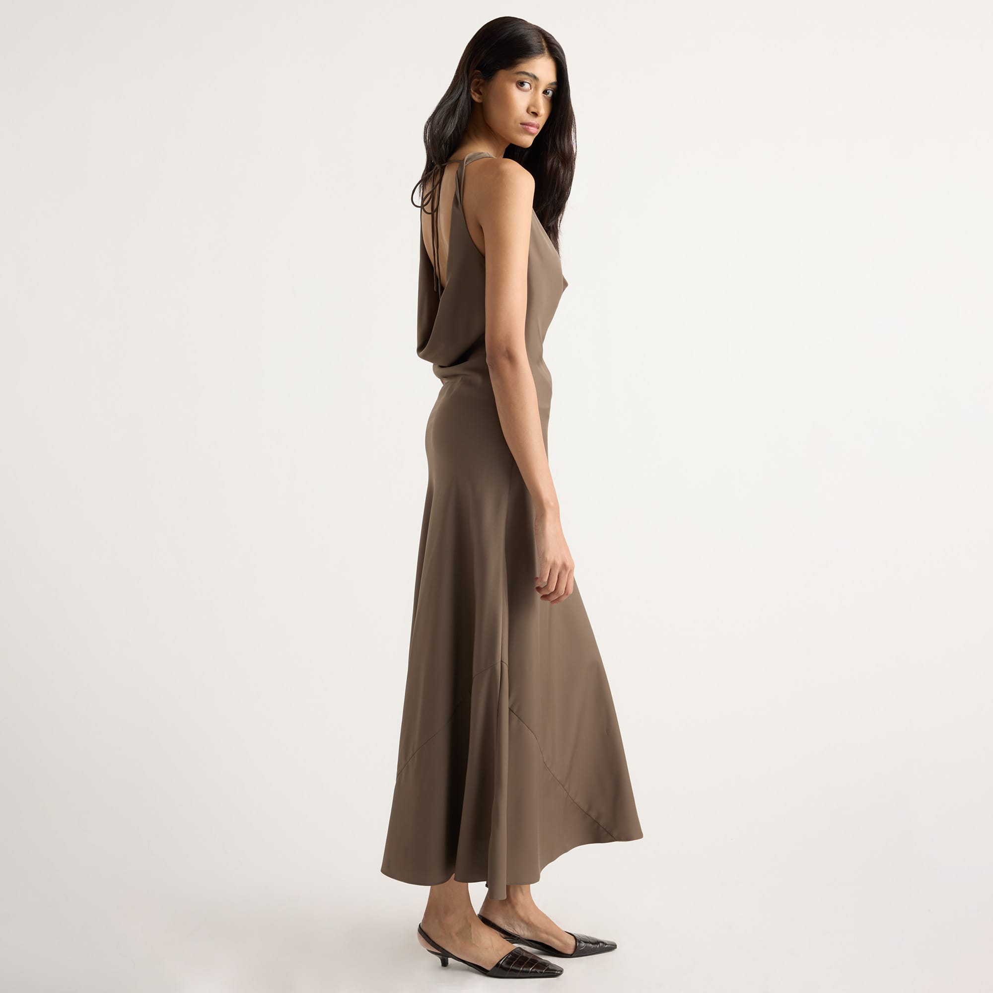 Arya | Anais Twist-Shoulder Cowl-Neck Dress in Size Small