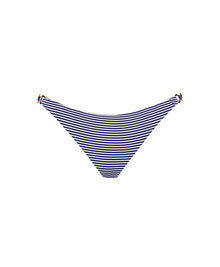 Navy and white striped seersucker bikini bottom