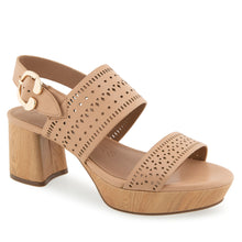 Camera Sandal Platform | Beige Bisque Faux Leather