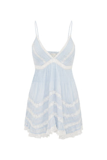 Alonna Cotton Lace-Trimmed Mini Dress | Baby Bluebell