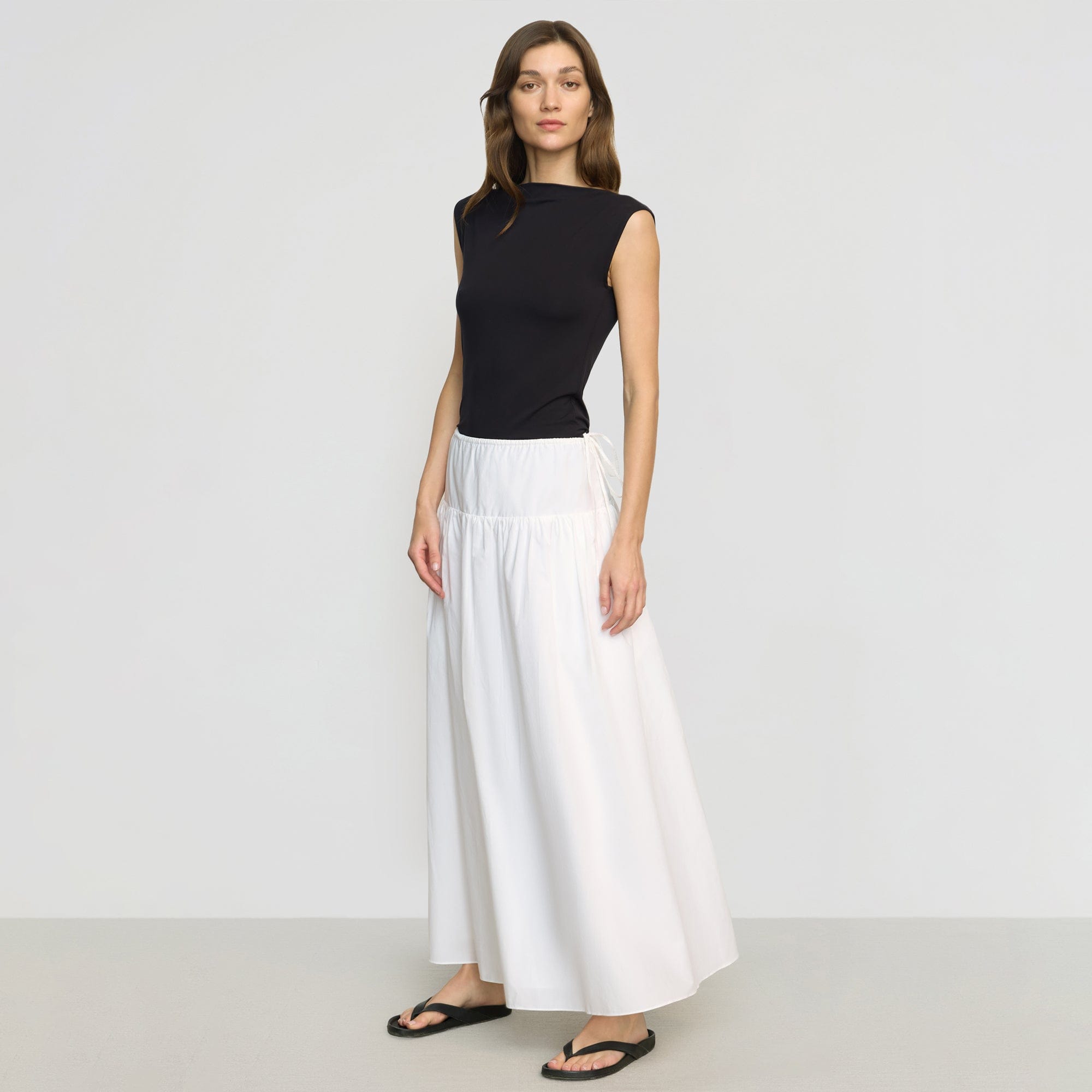 Bao Organic Cotton Drop-Waist Skirt | White