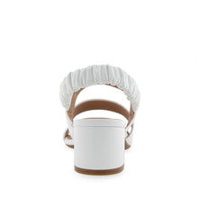 Clarissa Sandal Dress Block Heel | White Leather