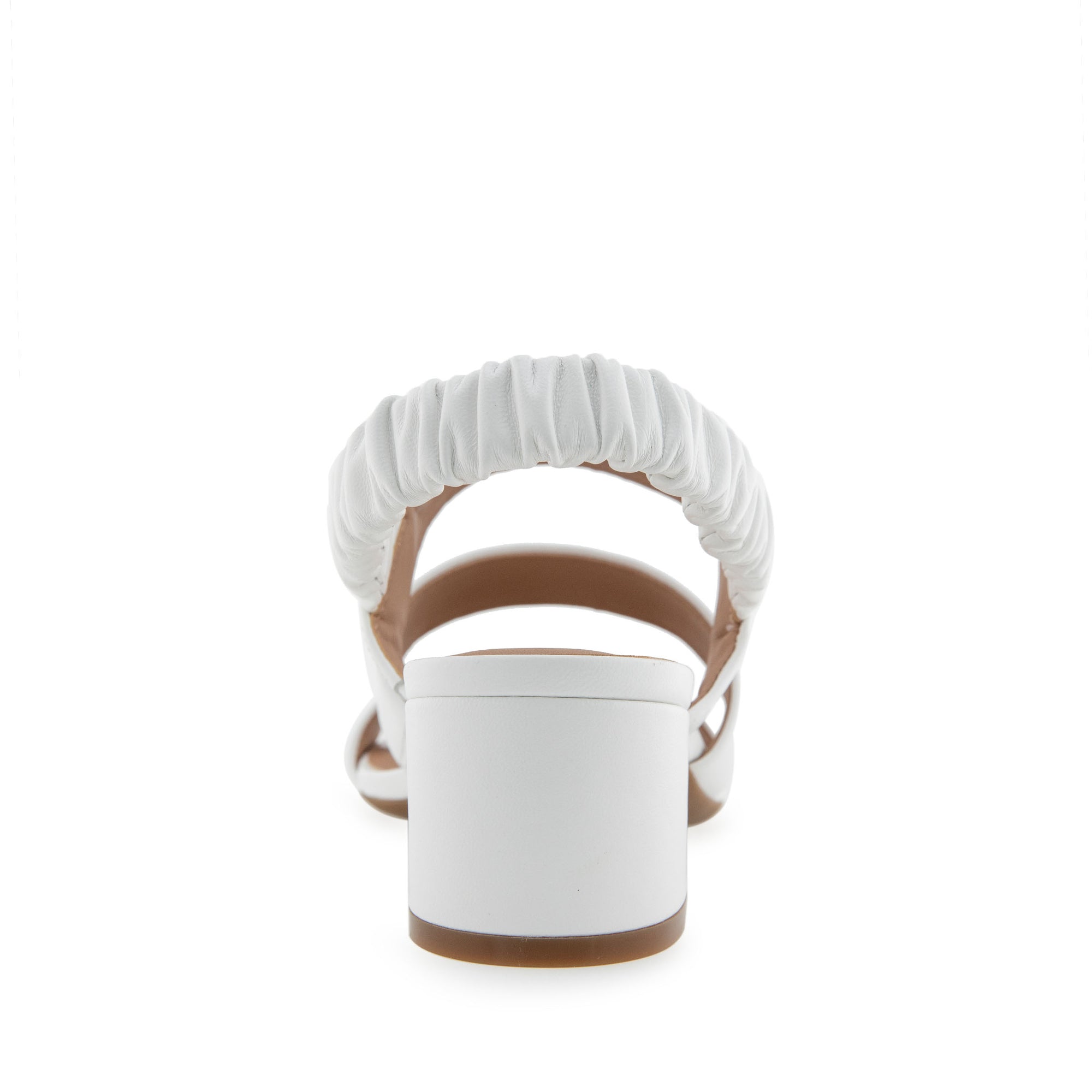 Clarissa Sandal Dress Block Heel | White Leather