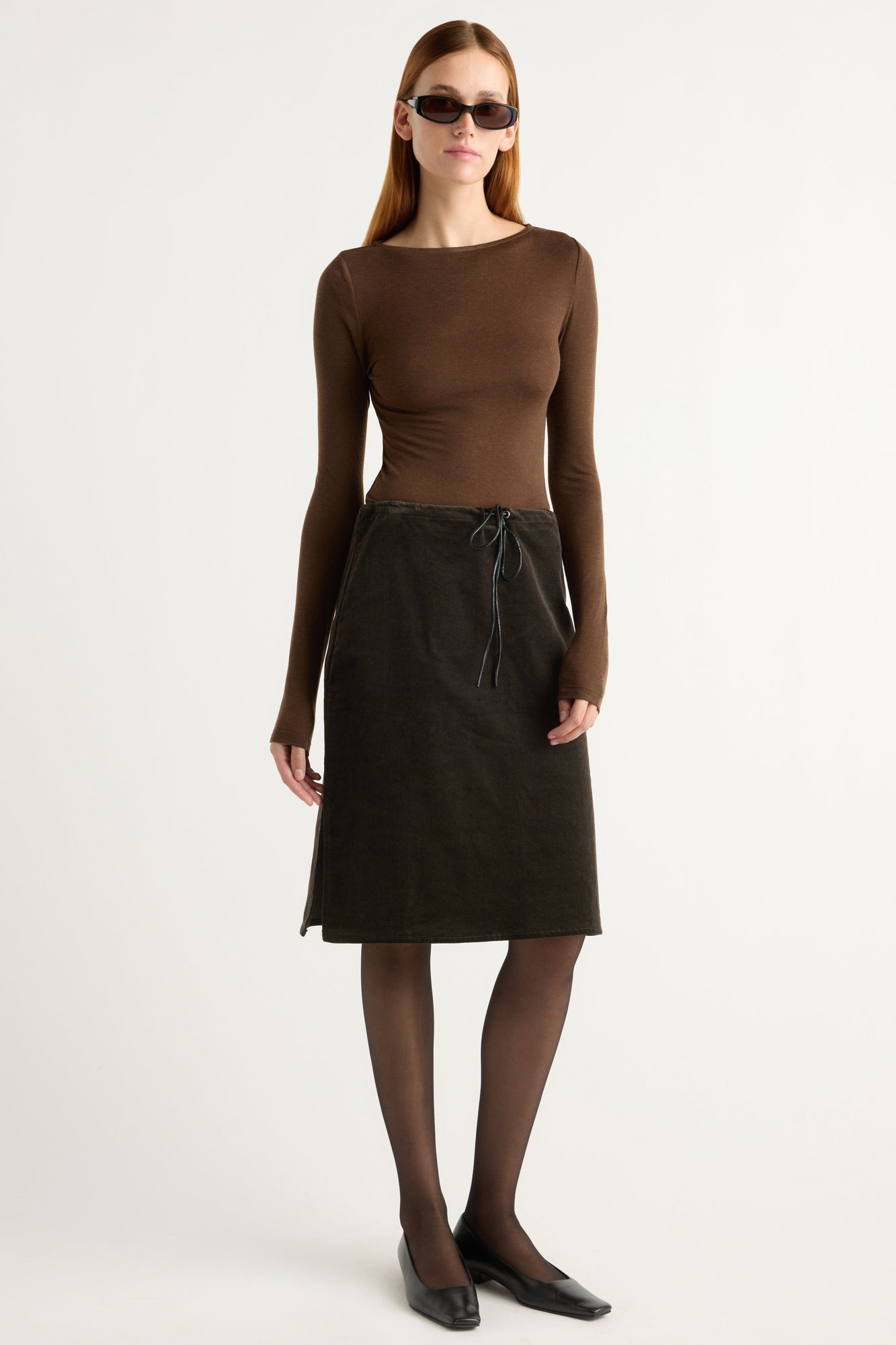 Kelsey | Bellamy Corduroy Tie-Waist Skirt in Size Small