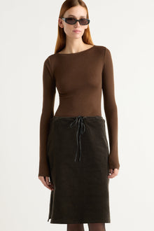 Kelsey | Bellamy Corduroy Tie-Waist Skirt in Size Small