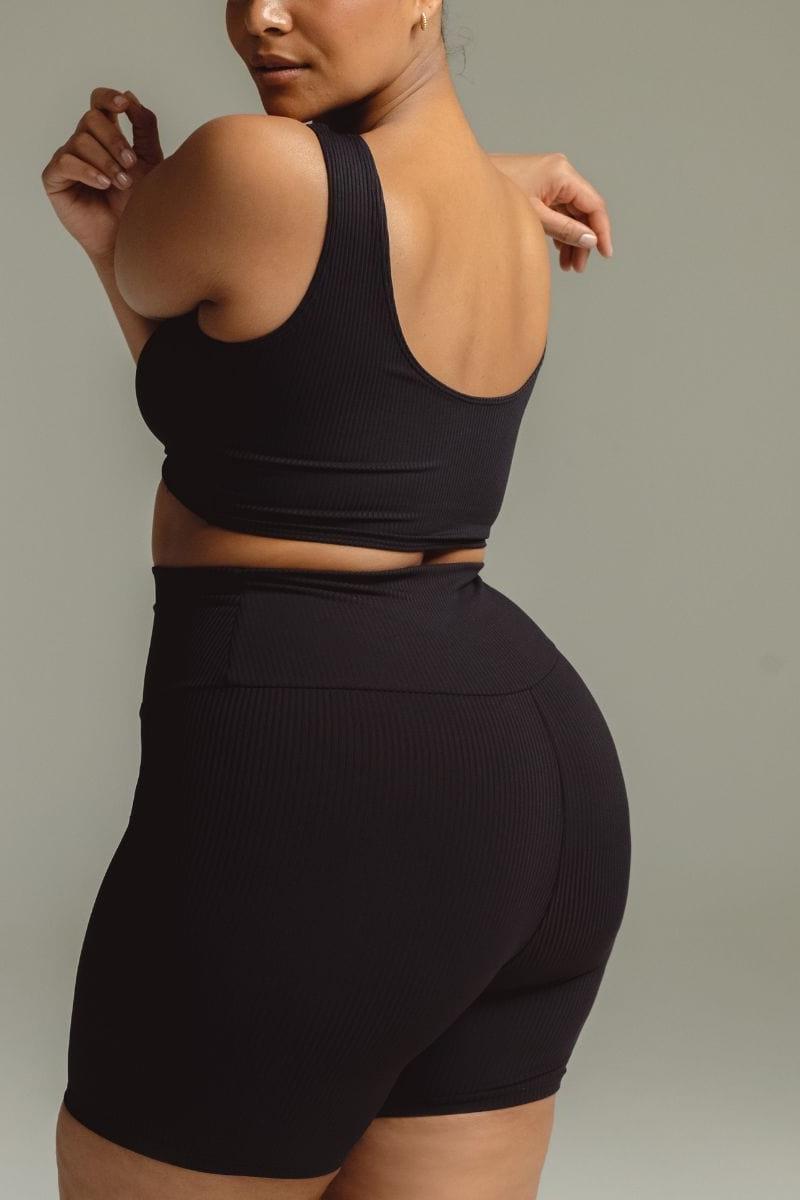 Midi Bike Short | Black Rib