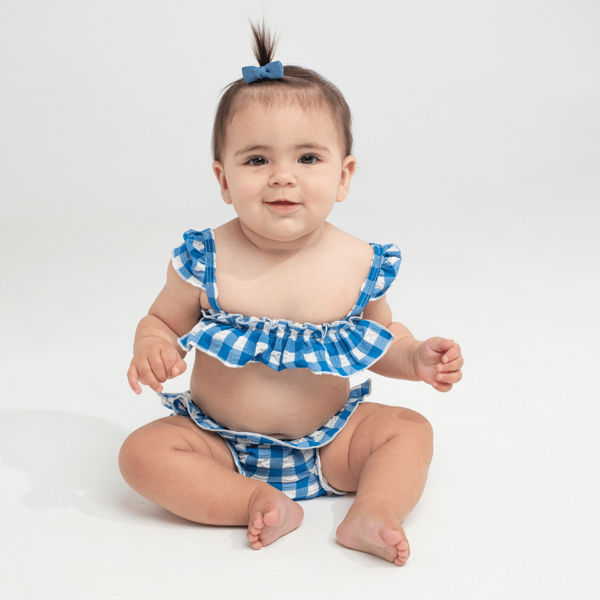 Mini Cabana Bikini Set | Blue Gingham