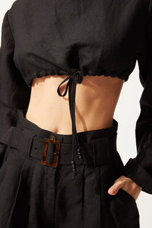 Boatneck Crop Top - Solid & Striped