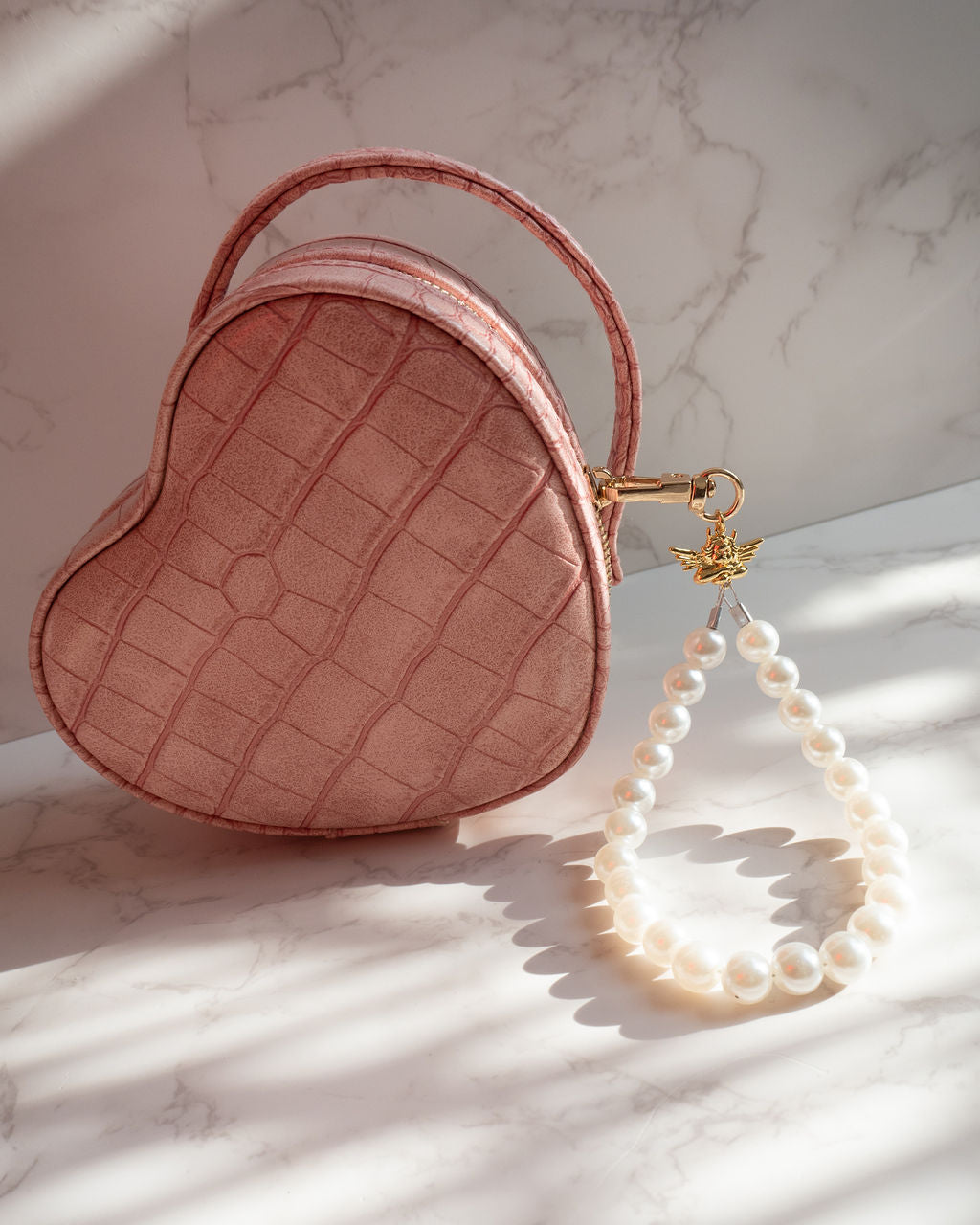 The Boys Lie Heart Jewelry Case | Pink | Faux Pearls