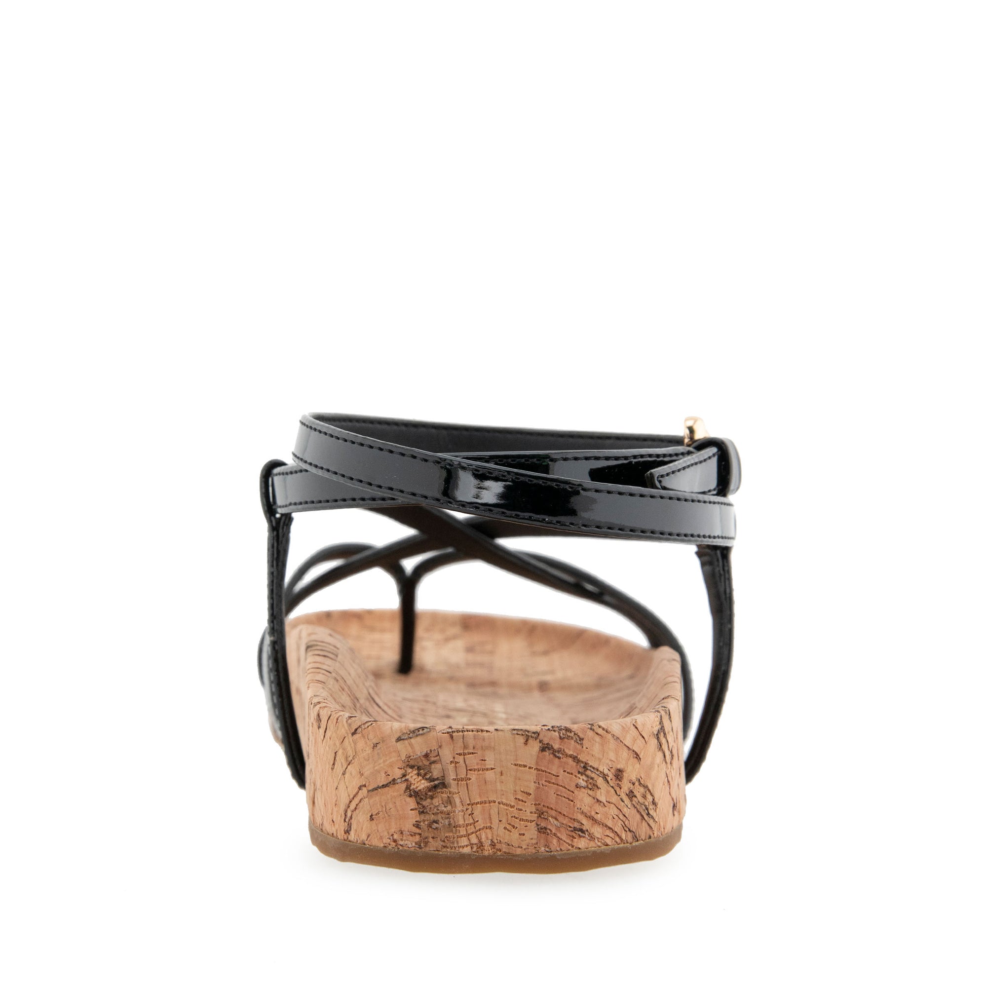 Leera Sandal Footbed | Black Faux Leather/Cork