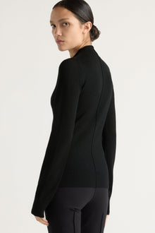 Charlotte | Charlene Wool Button Mock-Neck Sweater in Size Small