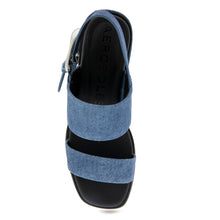 Dantay Sandal Block Heel | Blue Jean Denim Suede