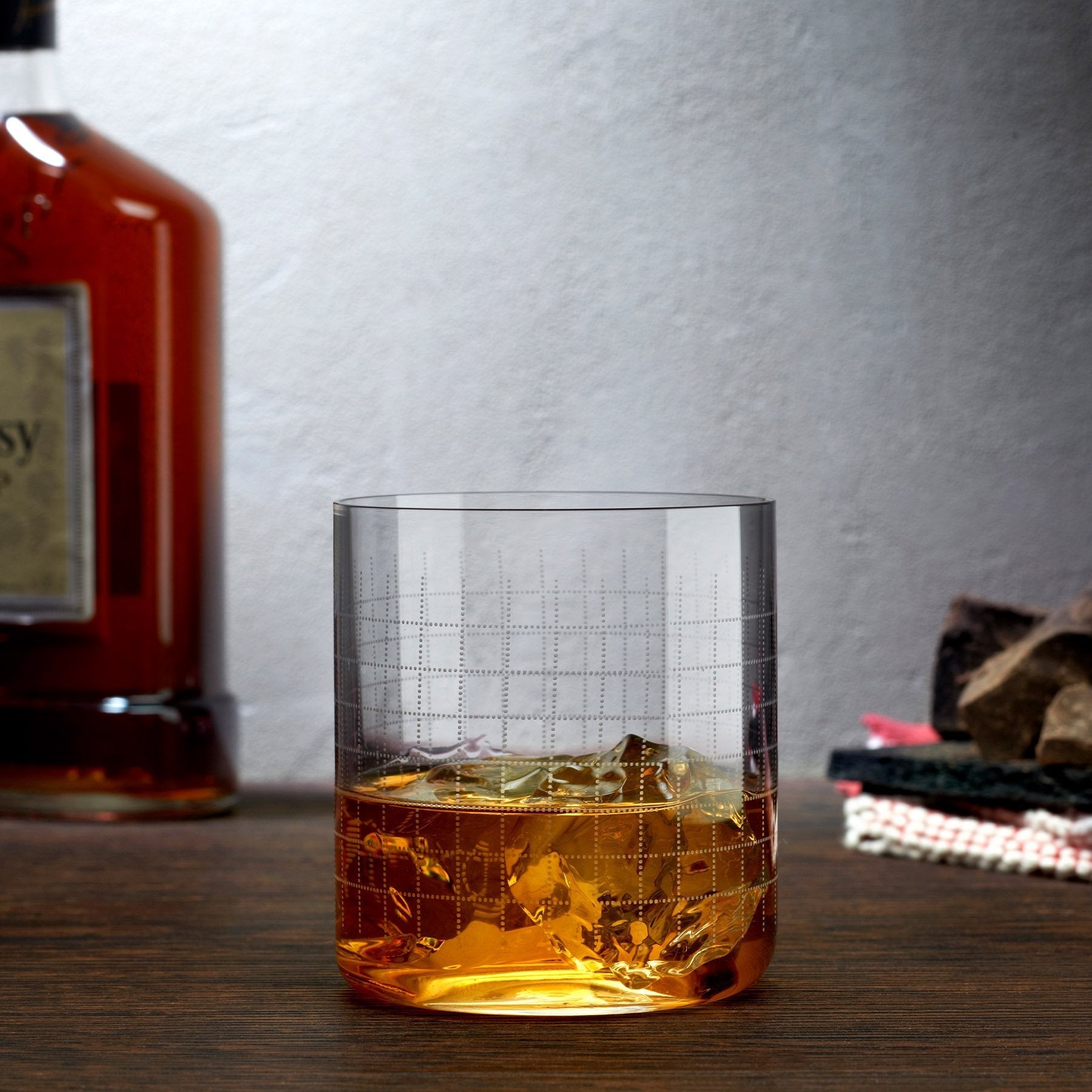 Finesse Grid Whisky Dof Glasses | Clear Crystal | Set of 4